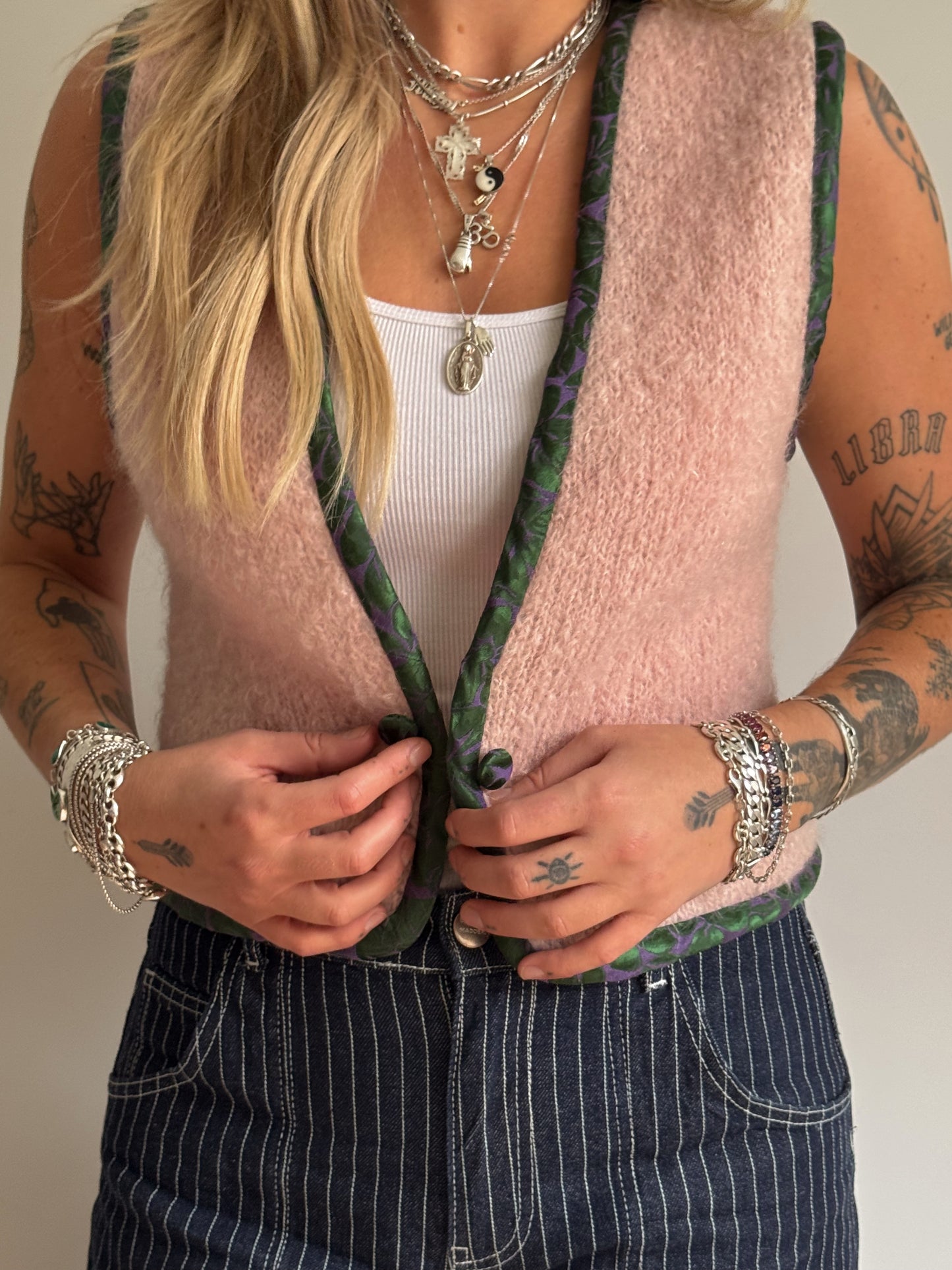 fuzzy satin lined vest