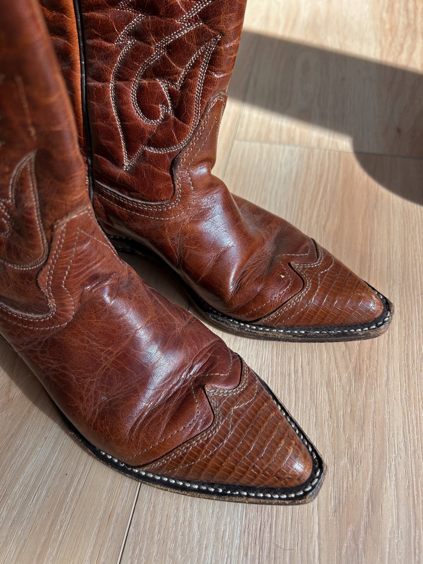 brown cowboy boots