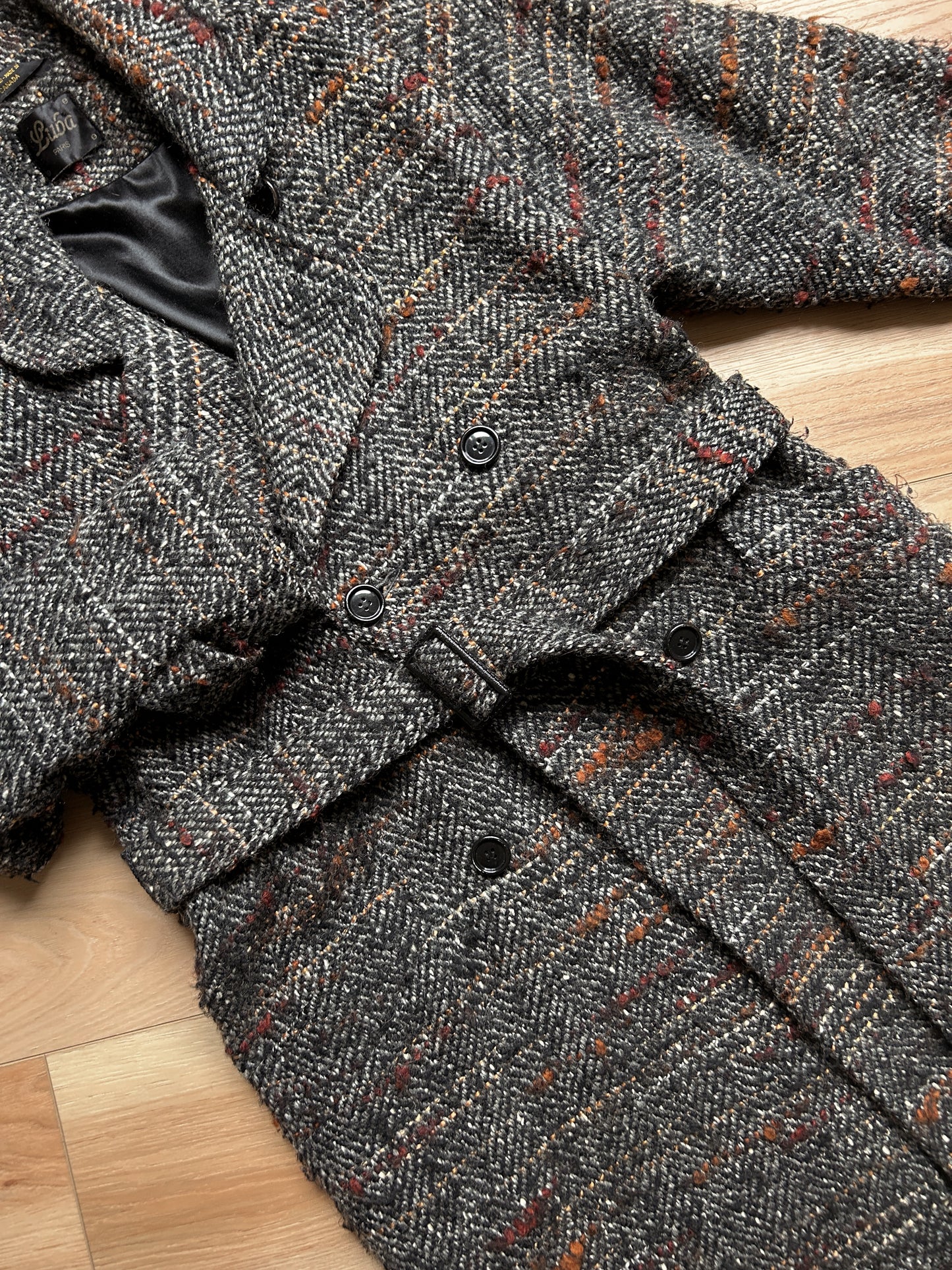 tweed wool trench