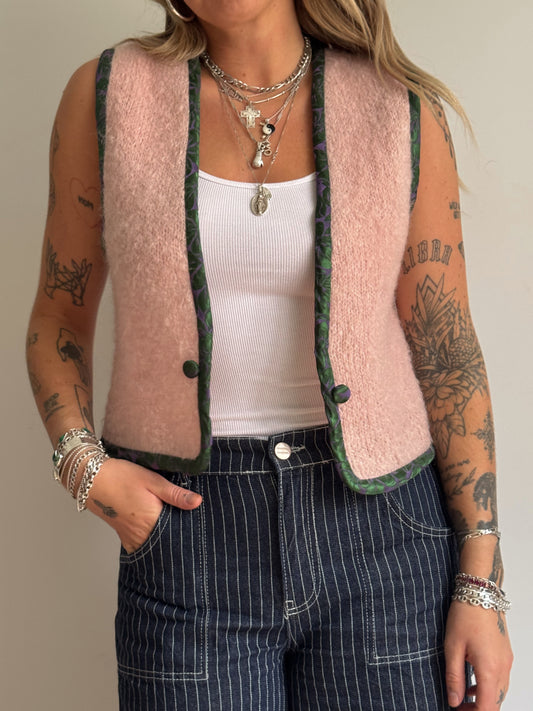 fuzzy satin lined vest