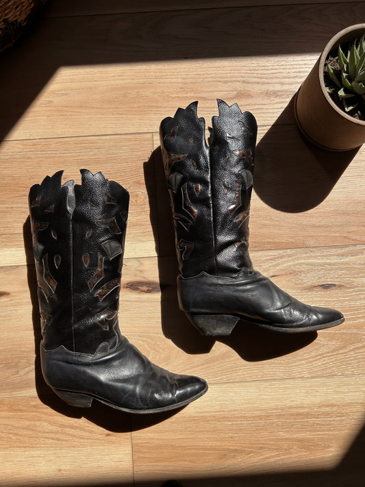 vintage calf-high western boots