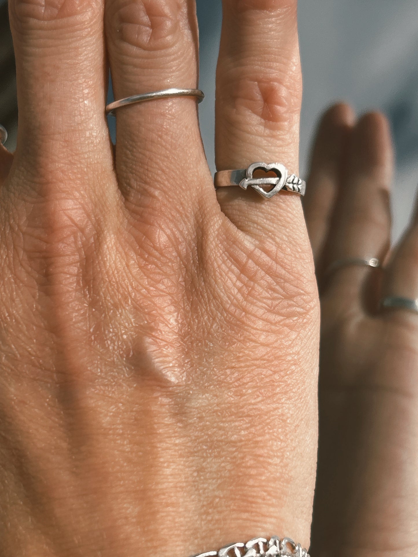 cupid’s arrow silver ring