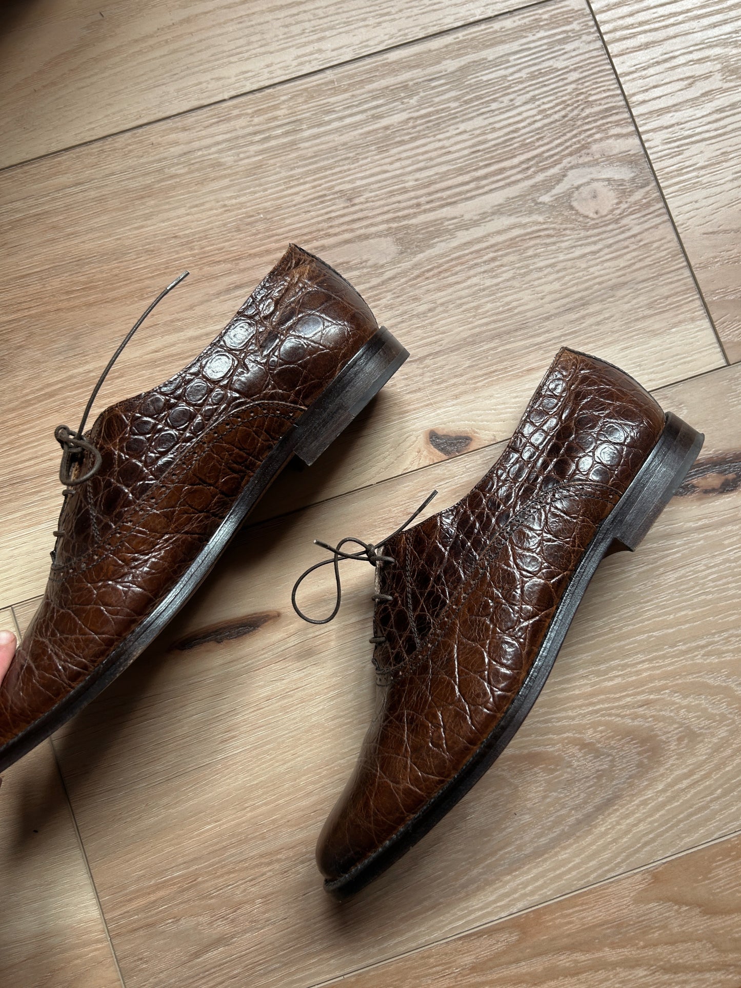 crocodile skin loafers