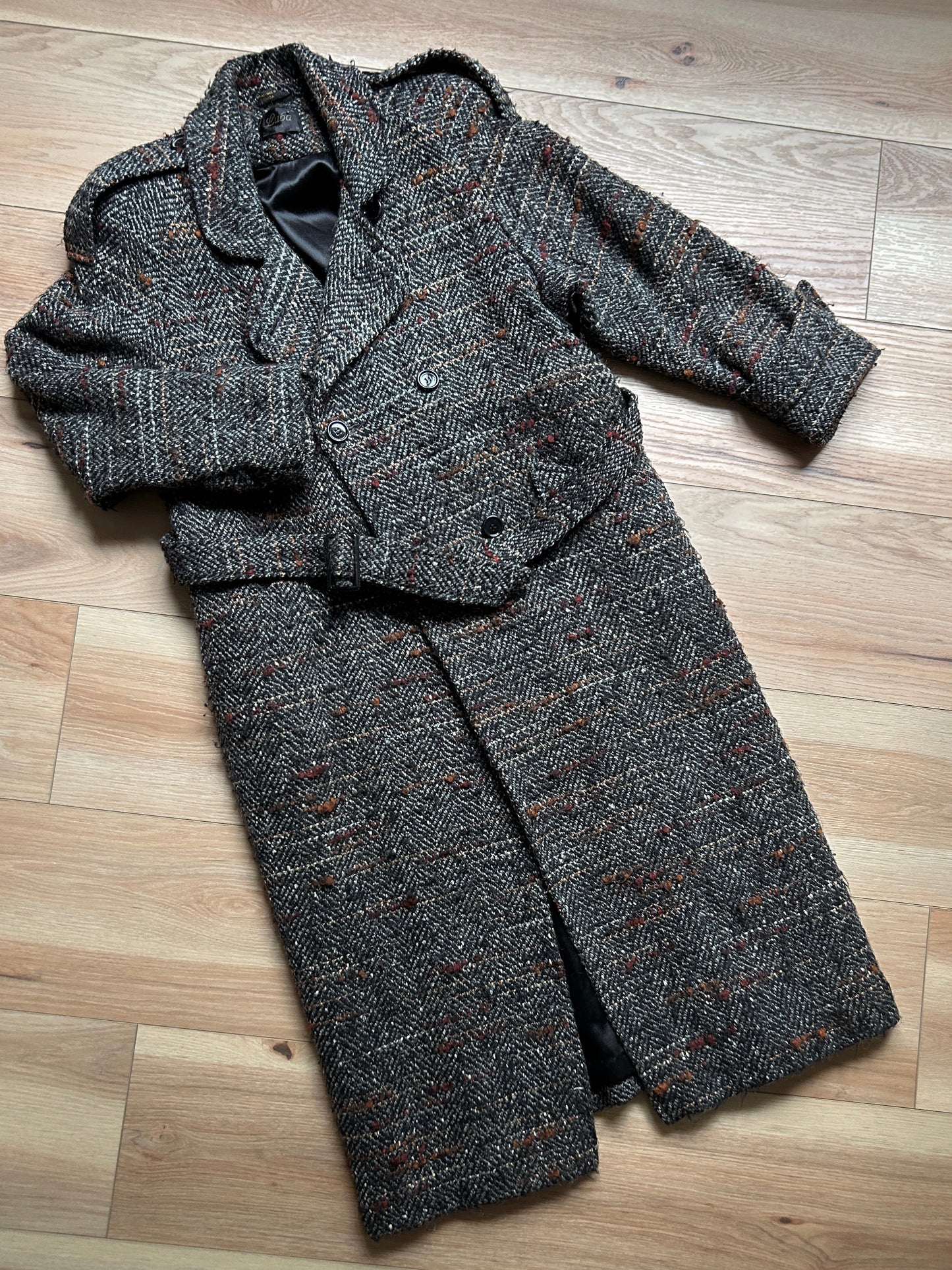 tweed wool trench