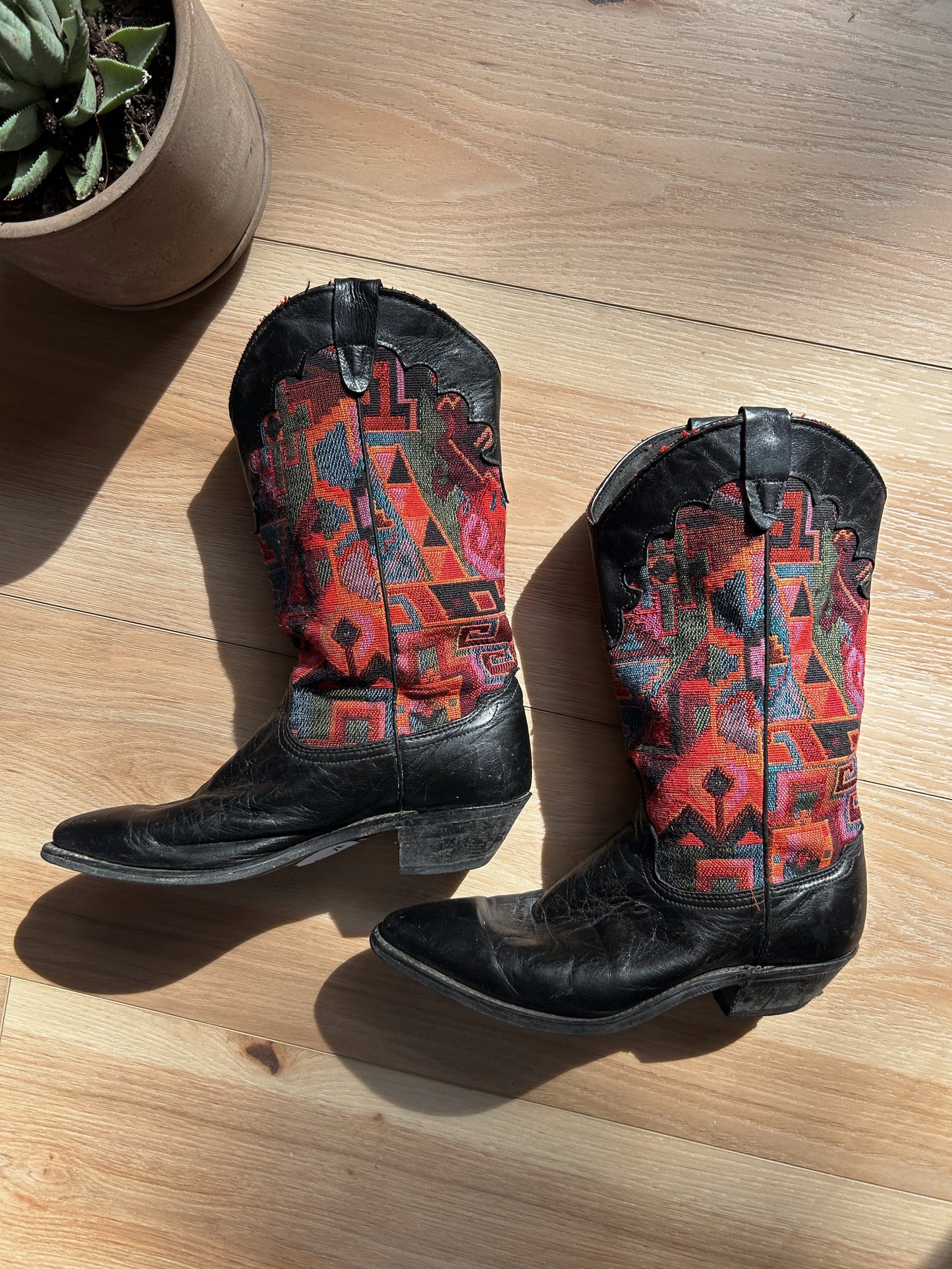 multi-pattern cowboy boots