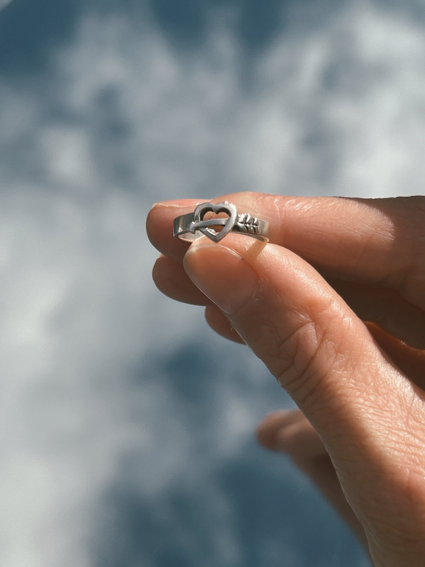 cupid’s arrow silver ring