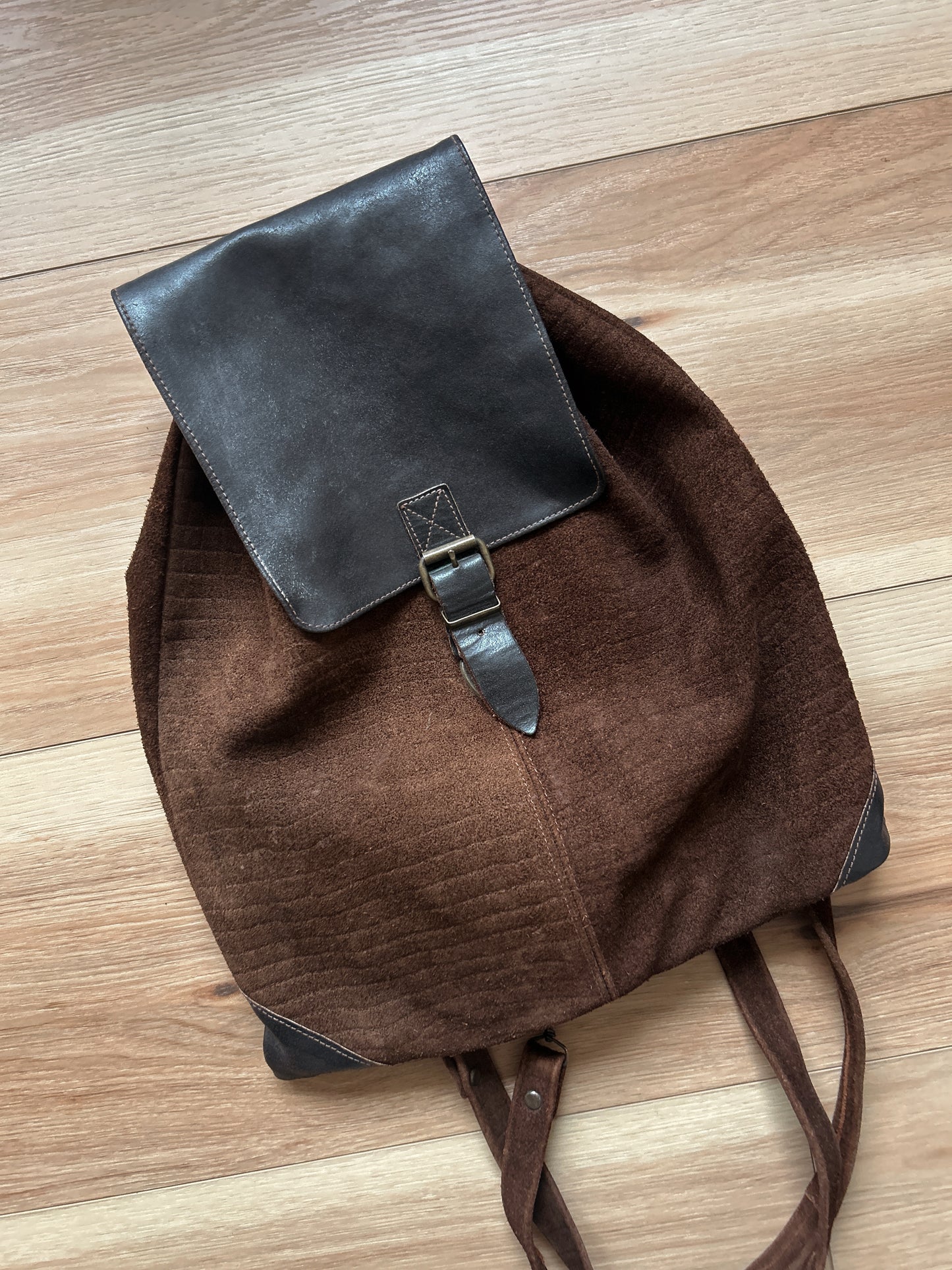 vintage leather backpack