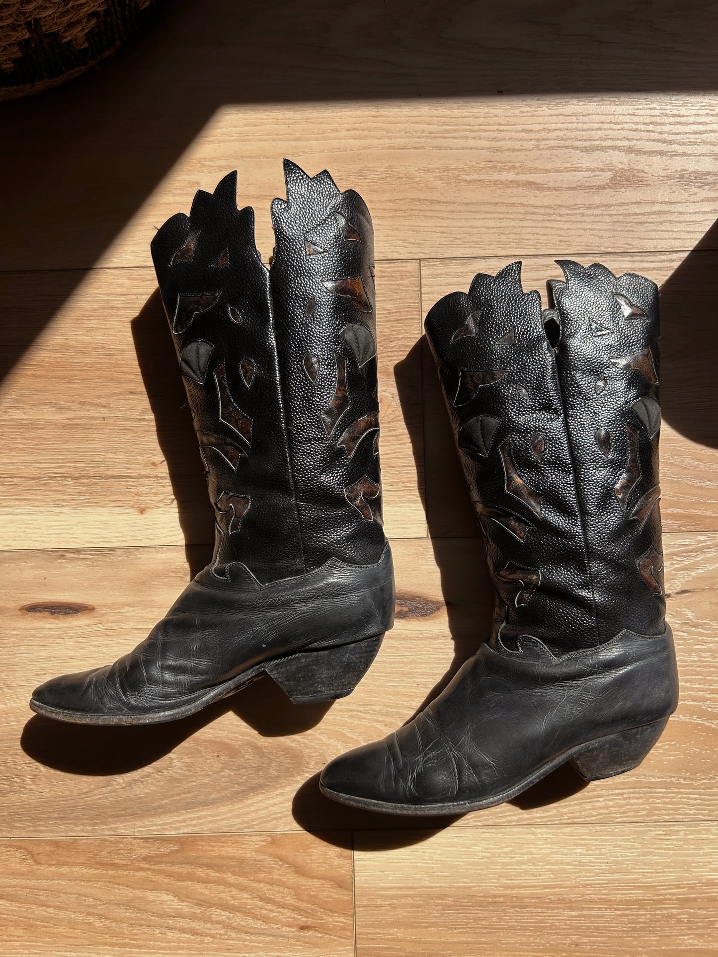 vintage calf-high western boots