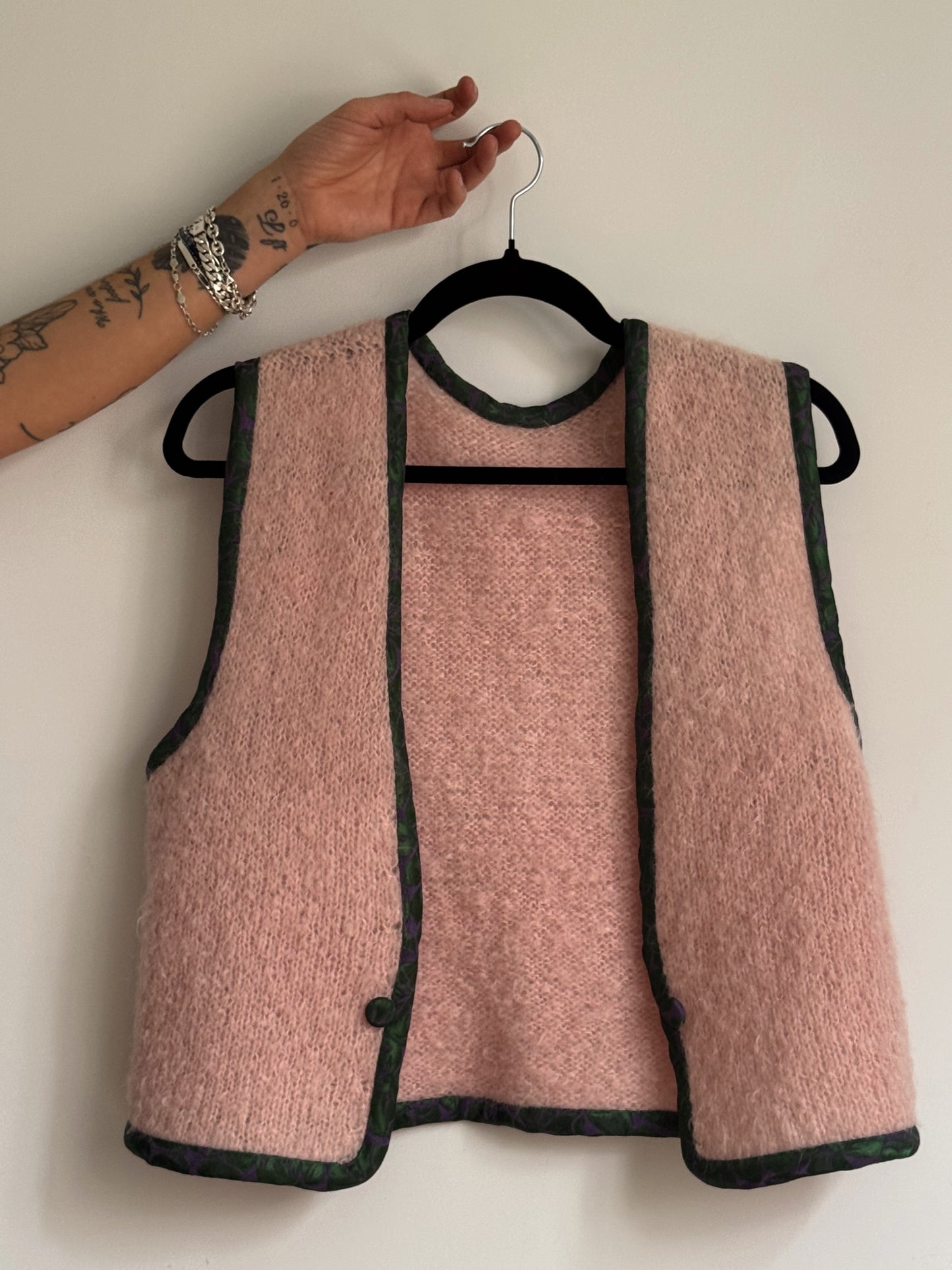 fuzzy satin lined vest