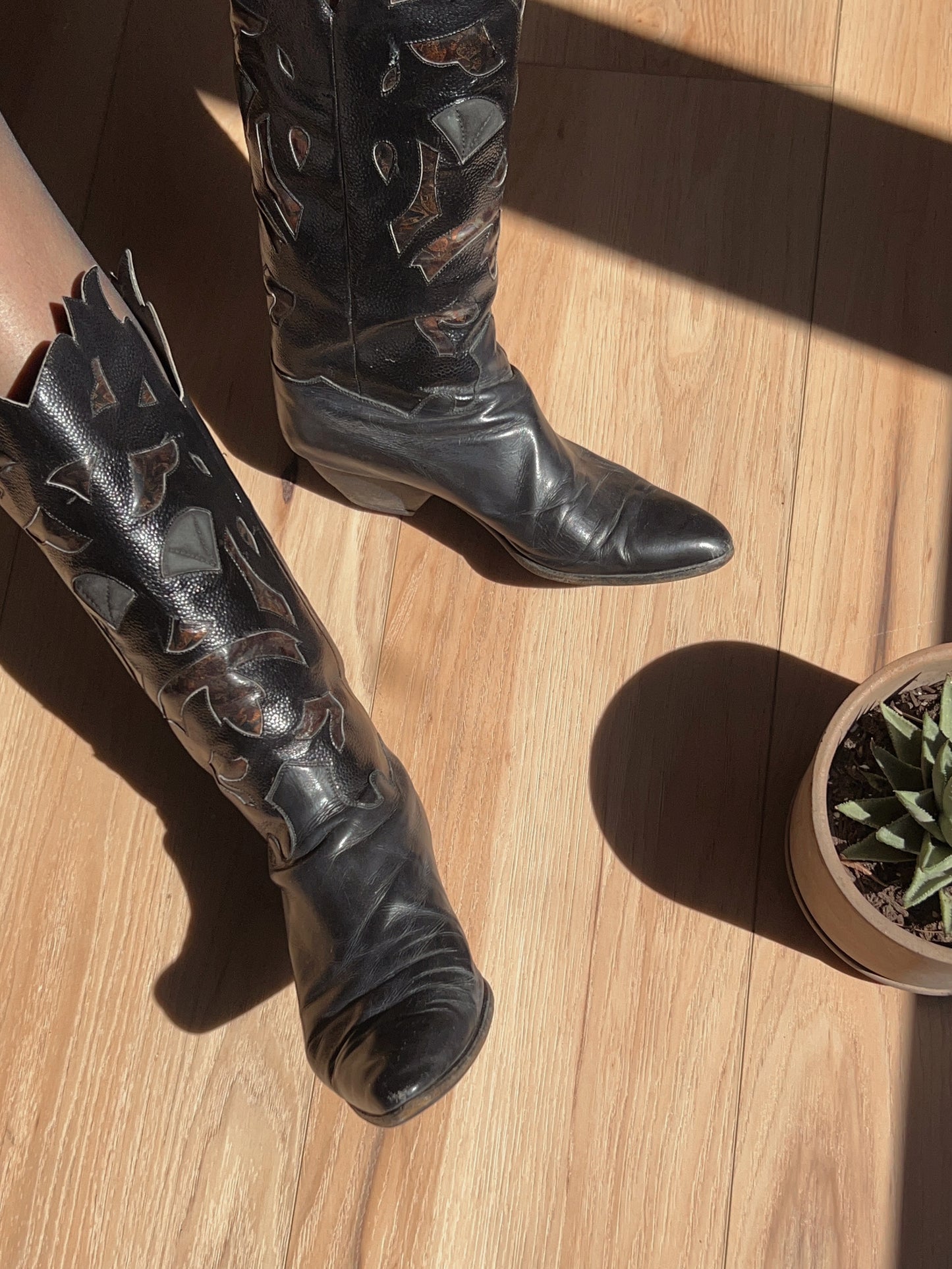 vintage calf-high western boots