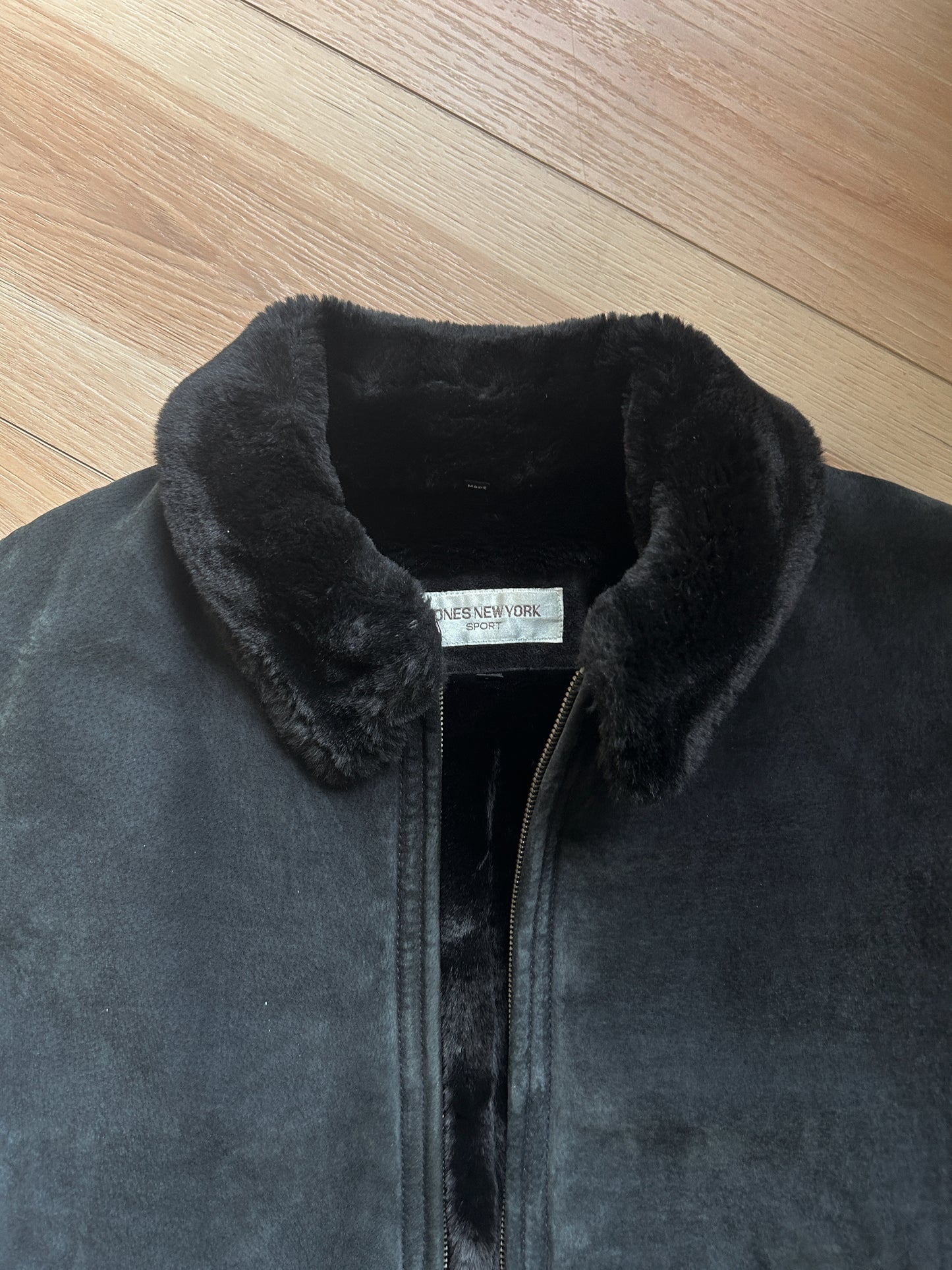 shearling zip jacket